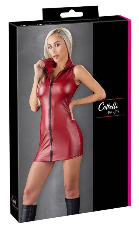 Cottelli PARTY - Seksowna Obcisła Czerwona Mini Sukienka Z Czarnym Zamkiem XL Cottelli PARTY - Seksowna Obcisła Czerwona Mini Sukienka Z Czarnym Zamkiem XL