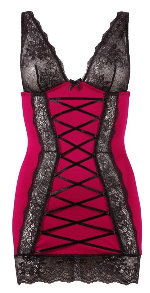 Cottelli LINGERIE - Seksowna Czerwona Sukienka Z Czarnymi Koronkowymi Wstawkami S Cottelli LINGERIE - Seksowna Czerwona Sukienka Z Czarnymi Koronkowymi Wstawkami S
