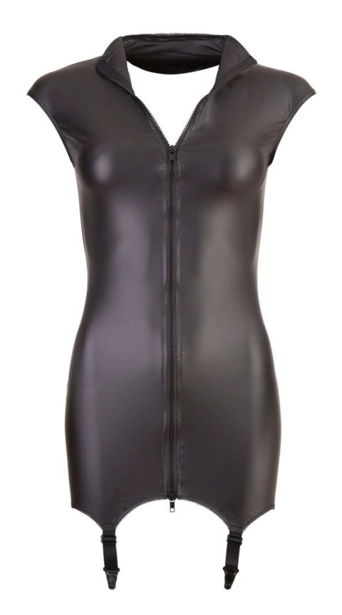 Cottelli PARTY - Seksowna Krótka Sukienka Z Wysokim Dekoltem Czarny Mat XL Cottelli PARTY - Seksowna Krótka Sukienka Z Wysokim Dekoltem Czarny Mat XL