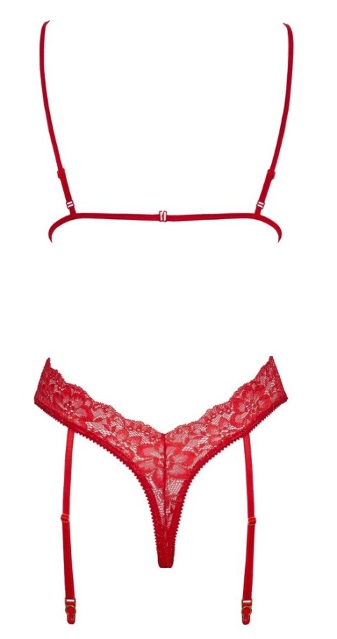 Kissable - Eleganckie Koronkowe Czerwone Body Z Paskami Do Pończoch L/XL Kissable - Eleganckie Koronkowe Czerwone Body Z Paskami Do Pończoch L/XL