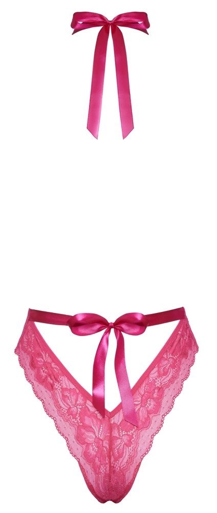 Kissable - Figlarne Body Z Różowej Seksownej Koronki L/XL Kissable - Figlarne Body Z Różowej Seksownej Koronki L/XL
