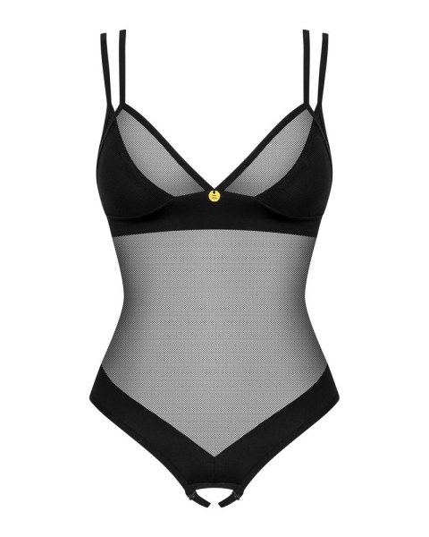 Obsessive - Czarne Body Bez Krocza Z Elastycznej Siateczki Nesari XL/2XL Obsessive - Czarne Body Bez Krocza Z Elastycznej Siateczki Nesari XL/2XL