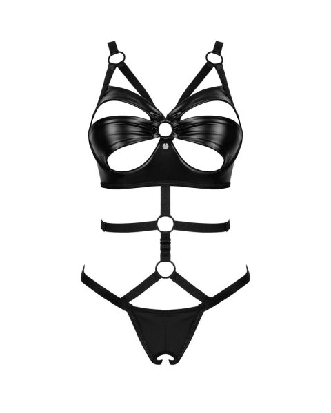 Obsessive - Czarne Body Bez Krocza Z Elastycznymi Paskami Armares XS/S Obsessive - Czarne Body Bez Krocza Z Elastycznymi Paskami Armares XS/S
