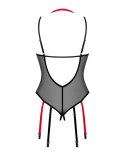 Obsessive - Półprzezroczyste Body Z Paskami Do Pończoch Bez Krocza Glandez M/L