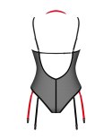 Obsessive - Półprzezroczyste Body Z Paskami Do Pończoch Czarne Glandez M/L