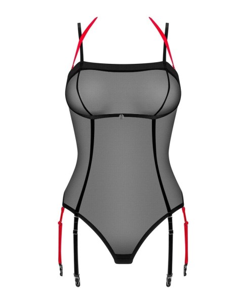 Obsessive - Półprzezroczyste Body Z Paskami Do Pończoch Czarne Glandez XS/S Obsessive - Półprzezroczyste Body Z Paskami Do Pończoch Czarne Glandez XS/S