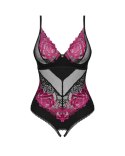 Obsessive - Seksowne Body Z Kwiatowej Koronki Bez Krocza Rosenty XL/2XL
