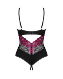 Obsessive - Seksowne Body Z Kwiatowej Koronki Bez Krocza Rosenty XL/2XL