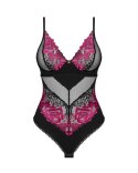 Obsessive - Seksowne Body Z Kwiatowej Koronki Rosenty XS/S