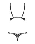 Obsessive - Seksowne Mocno Wycięte Body Z Paseczków Czarne S/M