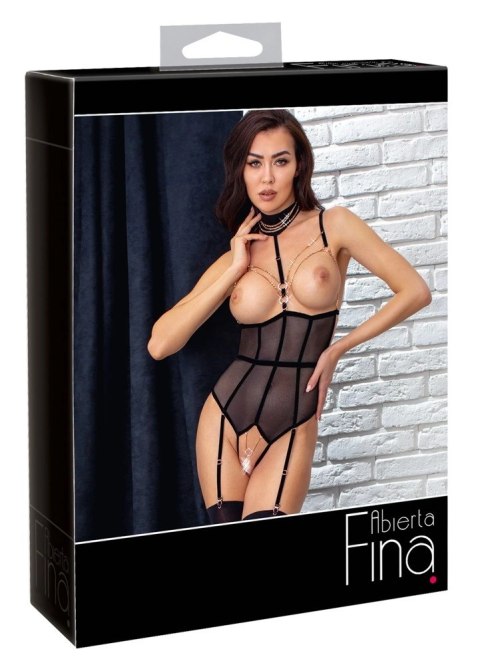Abierta Fina - Body Bez Biustu I Z Ozdobną Biżuterią Z Różowego Złota L Abierta Fina - Body Bez Biustu I Z Ozdobną Biżuterią Z Różowego Złota L