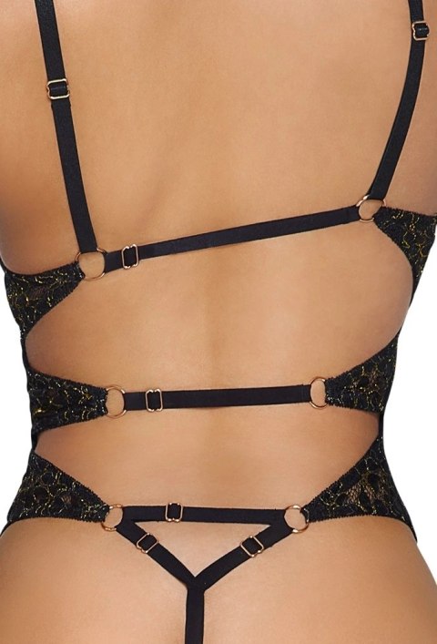 Abierta Fina - Seksowne Koronkowe Body Z Kwiatowym Motywem Bez Krocza XL Abierta Fina - Seksowne Koronkowe Body Z Kwiatowym Motywem Bez Krocza XL