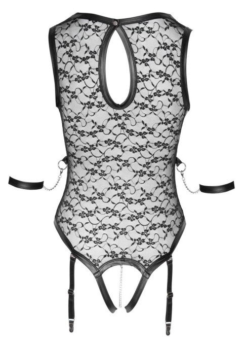Cottelli Bondage - Koronkowe Body W Kwiatowe Wzory Bez Kroku + Mankiety XL Cottelli Bondage - Koronkowe Body W Kwiatowe Wzory Bez Kroku + Mankiety XL