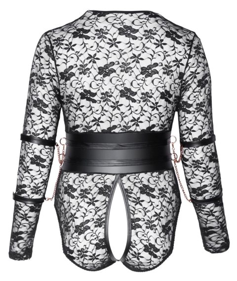 Cottelli Bondage - Koronkowe Body Z Mankietami Na Ręce Bez Kroku 4XL Cottelli Bondage - Koronkowe Body Z Mankietami Na Ręce Bez Kroku 4XL
