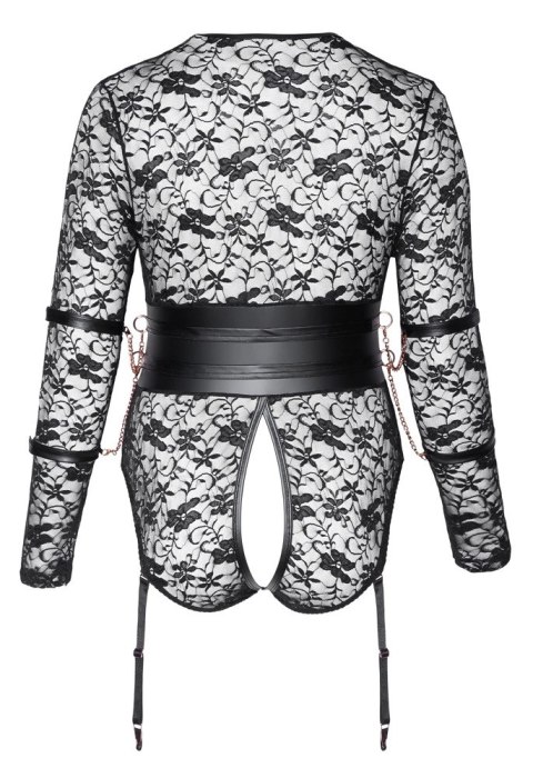 Cottelli Bondage - Koronkowe Body Z Mankietami Na Ręce Bez Kroku 4XL Cottelli Bondage - Koronkowe Body Z Mankietami Na Ręce Bez Kroku 4XL