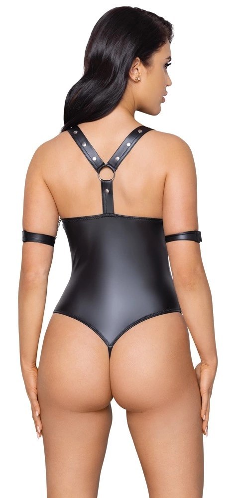 Cottelli Bondage - Seksowne Matowe Body Z 3 Srebrnymi Pierścieniami M Cottelli Bondage - Seksowne Matowe Body Z 3 Srebrnymi Pierścieniami M
