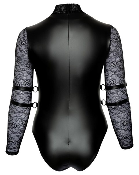 Cottelli Bondage - Seksowne Matowe Body Z Koronkowymi Rękawami 2XL Cottelli Bondage - Seksowne Matowe Body Z Koronkowymi Rękawami 2XL
