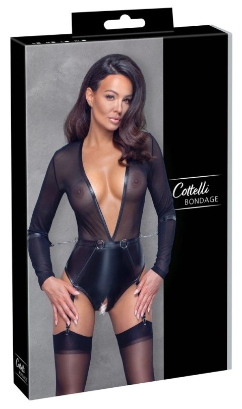 Cottelli Collection Bondage Body XL z siateczki i pasem z pierścieniami Cottelli Collection Bondage Body XL z siateczki i pasem z pierścieniami