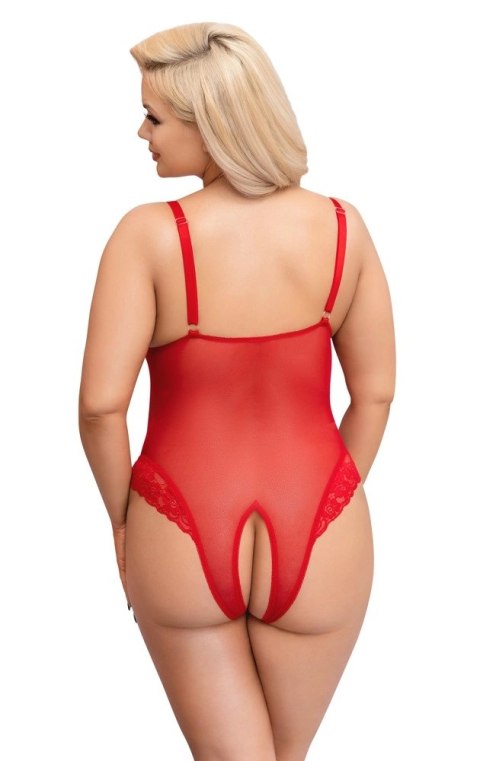 Cottelli CURVES - Czerwone Body Bez Krocza Z Delikatną Koronką XL Cottelli CURVES - Czerwone Body Bez Krocza Z Delikatną Koronką XL