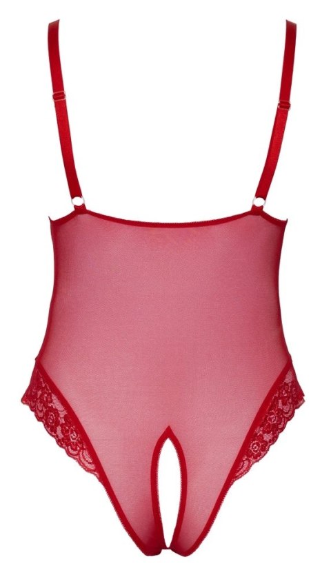Cottelli CURVES - Czerwone Body Bez Krocza Z Delikatną Koronką XL Cottelli CURVES - Czerwone Body Bez Krocza Z Delikatną Koronką XL