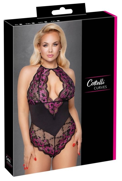 Cottelli CURVES - Dwukolorowe Kwiatowe Body Z Delikatne Koronki 4XL Cottelli CURVES - Dwukolorowe Kwiatowe Body Z Delikatne Koronki 4XL