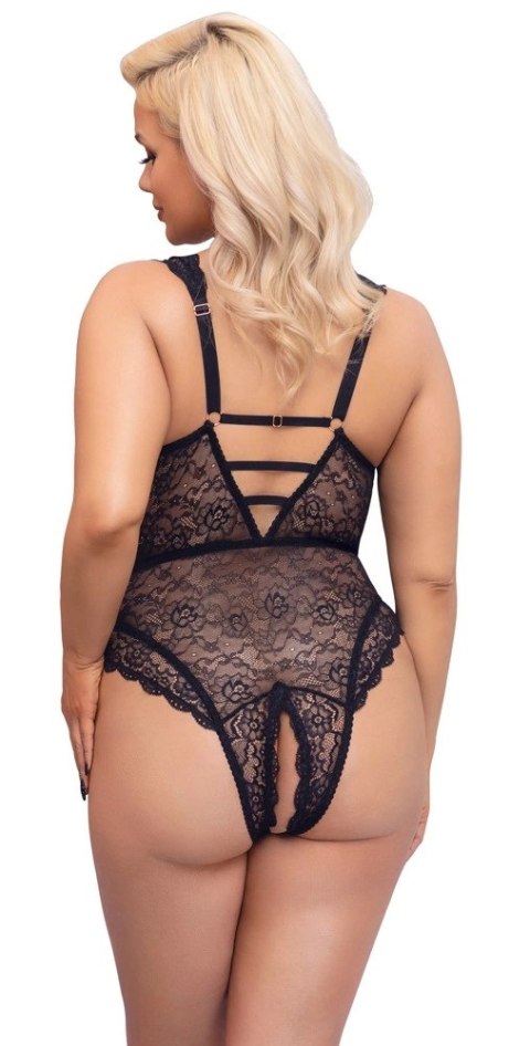 Cottelli CURVES - Seksowne Koronkowe Body Z Dodatkami Różowego Złota 85D/L Cottelli CURVES - Seksowne Koronkowe Body Z Dodatkami Różowego Złota 85D/L