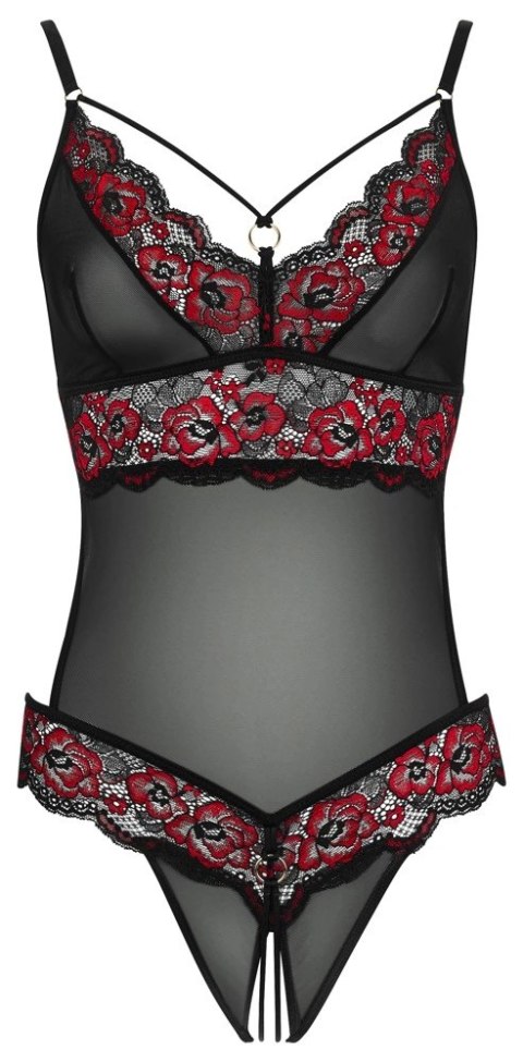 Cottelli LINGERIE - Gorące Body Z Dwukolorowej Koronki Z Kwiatowym Motywem L/XL Cottelli LINGERIE - Gorące Body Z Dwukolorowej Koronki Z Kwiatowym Motywem L/XL