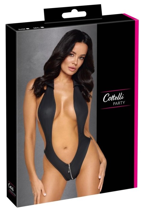 Cottelli PARTY - Czarne Matowe Body Z Odkrytym Przodem I Zamkiem W Kroczu M/L Cottelli PARTY - Czarne Matowe Body Z Odkrytym Przodem I Zamkiem W Kroczu M/L