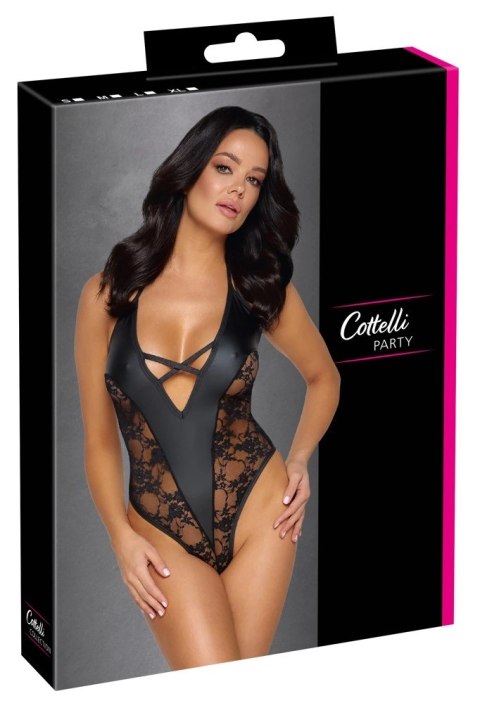 Cottelli PARTY - Seksowne Matowe Body Z Delikatnymi Koronkowymi Wstawkami Czarne M Cottelli PARTY - Seksowne Matowe Body Z Delikatnymi Koronkowymi Wstawkami Czarne M