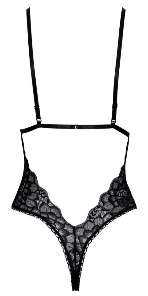 Kissable - Eleganckie Koronkowe Body Z Satynową Kokardką Czarne S/M Kissable - Eleganckie Koronkowe Body Z Satynową Kokardką Czarne S/M