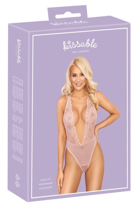 Kissable - Seksowne Koronkowe Body Różowe L/XL Kissable - Seksowne Koronkowe Body Różowe L/XL
