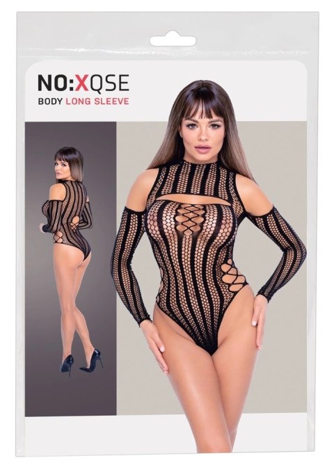 NO:XQSE - Seksowne Czarne Body Z Wplecionymi Paskami S-L NO:XQSE - Seksowne Czarne Body Z Wplecionymi Paskami S-L