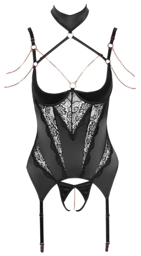 Abierta Fina - Zmysłowa Koszulka Do Pończoch Z Elegancką Koronką + Stringi 85C/XL Abierta Fina - Zmysłowa Koszulka Do Pończoch Z Elegancką Koronką + Stringi 85C/XL
