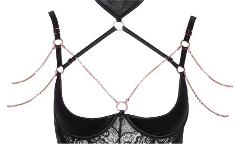 Abierta Fina - Zmysłowa Koszulka Do Pończoch Z Elegancką Koronką + Stringi 85C/XL Abierta Fina - Zmysłowa Koszulka Do Pończoch Z Elegancką Koronką + Stringi 85C/XL
