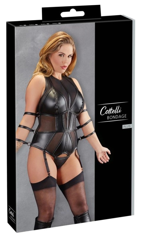 Cottelli Bondage - Seksowne Body Z Mankietami I Suwakami 4XL Cottelli Bondage - Seksowne Body Z Mankietami I Suwakami 4XL