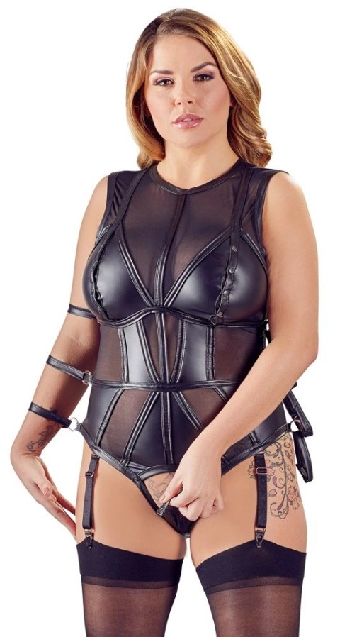 Cottelli Bondage - Seksowne Body Z Mankietami I Suwakami 4XL Cottelli Bondage - Seksowne Body Z Mankietami I Suwakami 4XL