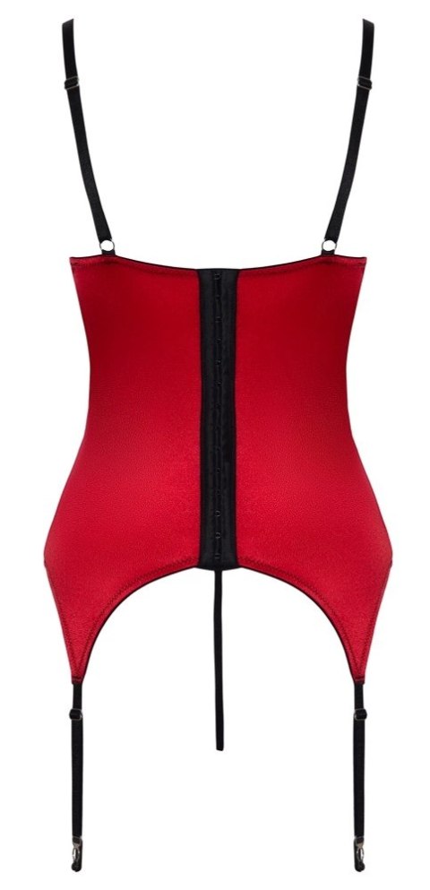 Cottelli LINGERIE - Seksowna Haleczka Bez Biustu Z Paskami Do Pończoch + Otwarte Stringi S Cottelli LINGERIE - Seksowna Haleczka Bez Biustu Z Paskami Do Pończoch + Otwarte Stringi S
