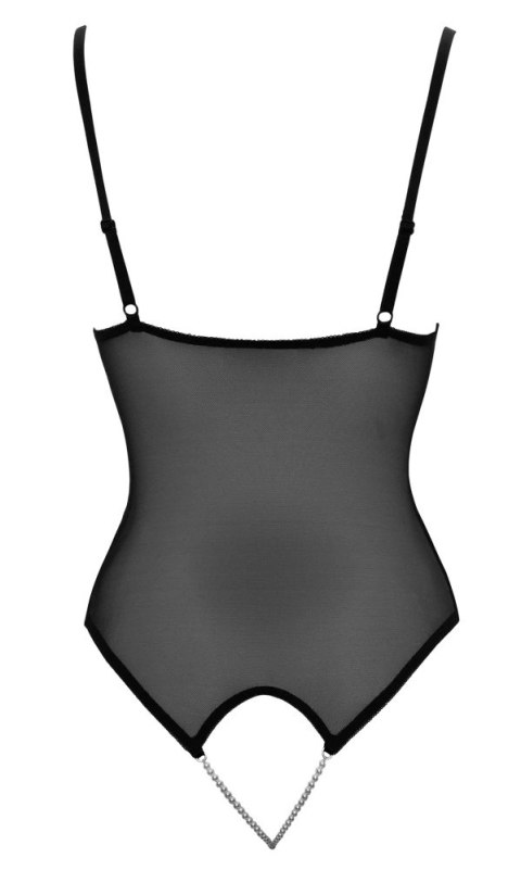 Cottelli LINGERIE - Seksowne Siateczkowe Body Z Delikatną Koronką Bez Krocza S Cottelli LINGERIE - Seksowne Siateczkowe Body Z Delikatną Koronką Bez Krocza S
