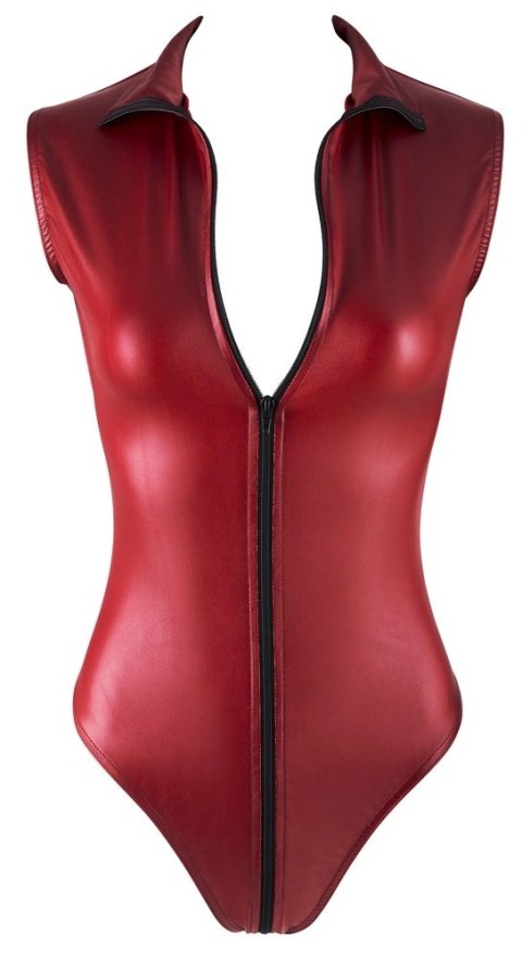 Cottelli PARTY - Czerwone Błyszczące Body Z Długim Suwakiem S Cottelli PARTY - Czerwone Błyszczące Body Z Długim Suwakiem S