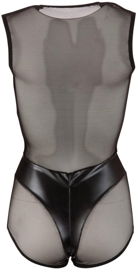 Cottelli PARTY - Seksowne Matowe Body Z Dodatkiem Siateczki Czarne XL Cottelli PARTY - Seksowne Matowe Body Z Dodatkiem Siateczki Czarne XL