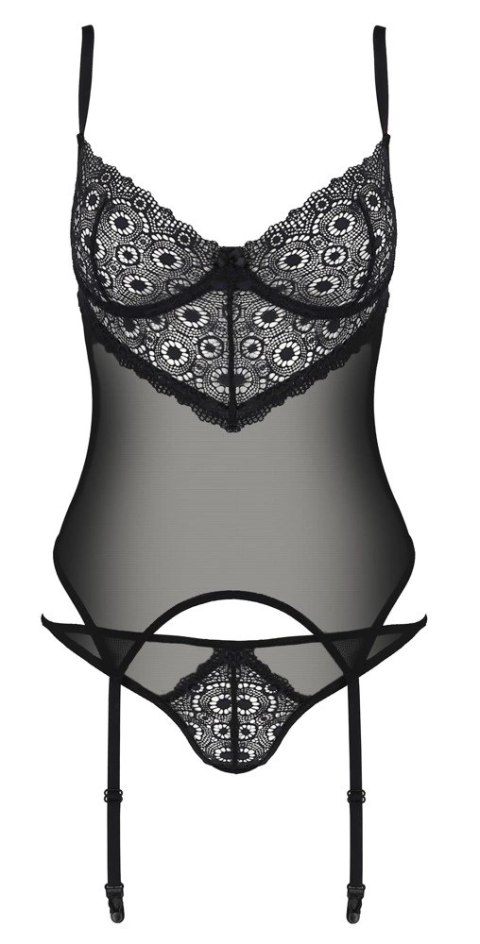 Passion - Seksowna Koszulka Z Paskami Do Pończoch + Stringi Zinnia Corset L/XL Passion - Seksowna Koszulka Z Paskami Do Pończoch + Stringi Zinnia Corset L/XL