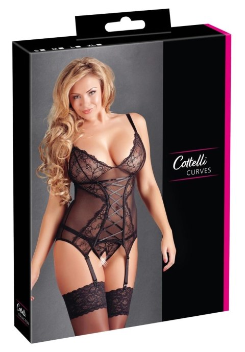 Cottelli CURVES - Seksowna Koszulka Z Koronką + Stringi Bez Kroku 4XL Cottelli CURVES - Seksowna Koszulka Z Koronką + Stringi Bez Kroku 4XL