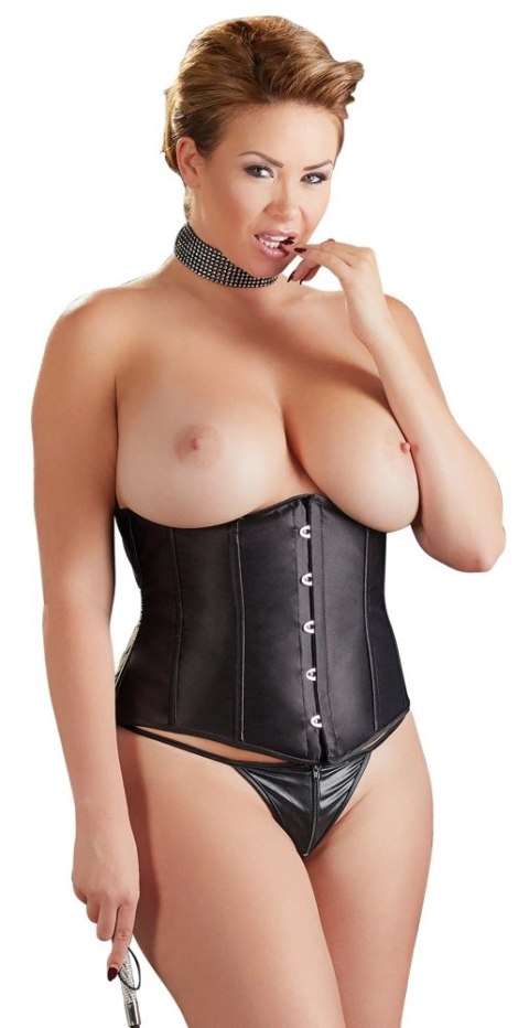 Cottelli CURVES - Seksowny Gorset Bez Biustu Na Haftki Czarny XL Cottelli CURVES - Seksowny Gorset Bez Biustu Na Haftki Czarny XL
