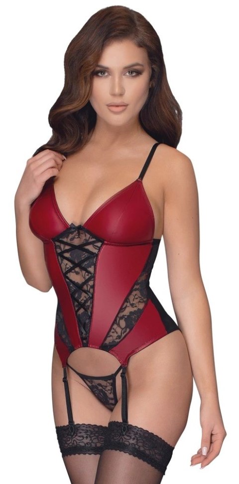Cottelli LINGERIE - Seksowna Matowa Koszulka Z Paskami i I Delikatną Koronką + Stringi L Cottelli LINGERIE - Seksowna Matowa Koszulka Z Paskami i I Delikatną Koronką + Stringi L