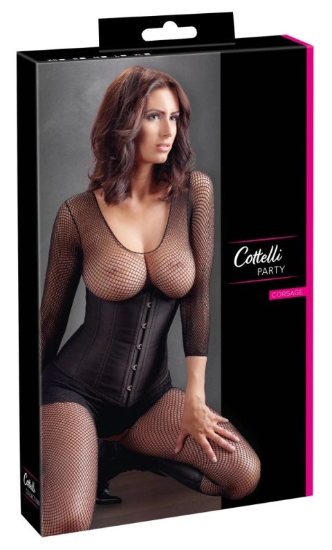 Cottelli PARTY - Seksowny Gorset Bez Biustu Na Haftki Czarny XL Cottelli PARTY - Seksowny Gorset Bez Biustu Na Haftki Czarny XL