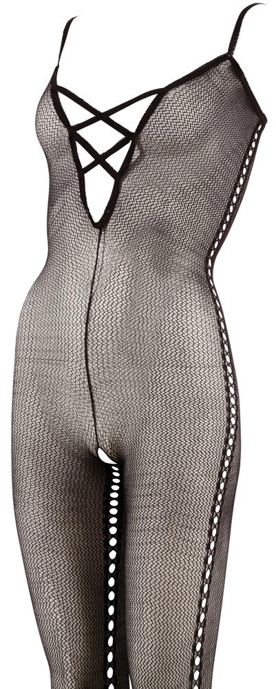 NO:XQSE - Czarny Kombinezon Z Siateczki Z Otworami Po Bokach 2XL/3XL NO:XQSE - Czarny Kombinezon Z Siateczki Z Otworami Po Bokach 2XL/3XL
