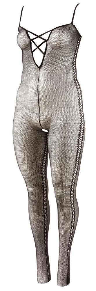 NO:XQSE - Czarny Kombinezon Z Siateczki Z Otworami Po Bokach 2XL/3XL NO:XQSE - Czarny Kombinezon Z Siateczki Z Otworami Po Bokach 2XL/3XL