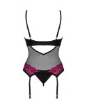 Obsessive - Seksowna Koszulka Z Paseczkami Do Pończoch + Stringi Rosenty XL/2XL