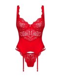 Obsessive - Seksowny Koronkowy Gorset i Stringi Amor Cherris Czerowny L/XL