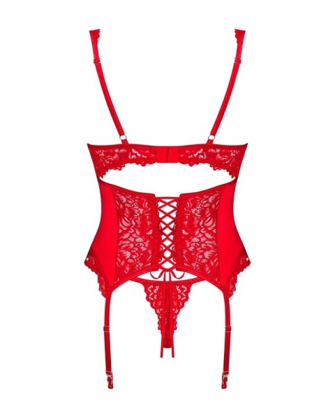 Obsessive - Seksowny Koronkowy Gorset i Stringi Amor Cherris Czerowny L/XL Obsessive - Seksowny Koronkowy Gorset i Stringi Amor Cherris Czerowny L/XL